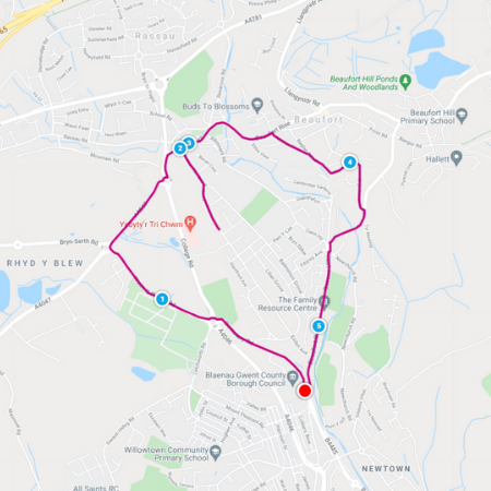 Heart running route - Blaenau Gwent