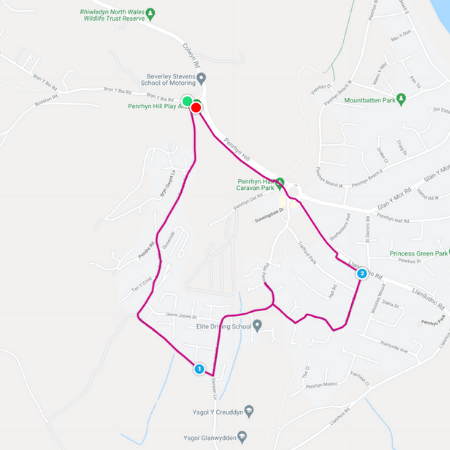 Heart running route - Llandudno